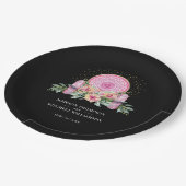 ピンクフローラマンダラ結晶結婚形而上学的 ペーパープレート (アングル)