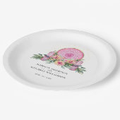 ピンクフローラマンダラ結晶結婚形而上学的 ペーパープレート (アングル)
