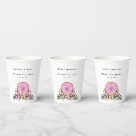 ピンクフローラマンダラ結晶結婚形而上学的 紙コップ