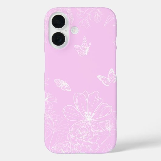 ピンクフローラミニマリストパタモダンーン抽象芸術 Case-Mate iPhoneケース (裏面)