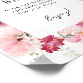 ピンクフローラミモサバー標識 ポスター (角)