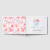 ピンクフローラメイスン素朴結婚ジャー ゲストブック (全面)