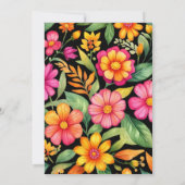 ピンクフローラメカラフルキシカンフィエスタブライダルシャワー 招待状 (裏面)