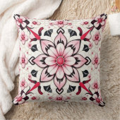 ピンクフローラモザイク装飾用クッション クッション (ブランケット)