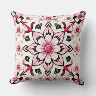 ピンクフローラモザイク装飾用クッション クッション