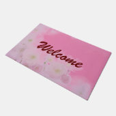 ピンクフローラモダンプロフェッショナルミニマル ドアマット (アングル)