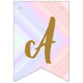 ピンクフローラモダンユニコーン誕生日 バンティングフラッグ (第3の旗)