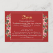 ピンクフローラモダン結婚中国の詳細 エンクロージャーカード (正面)