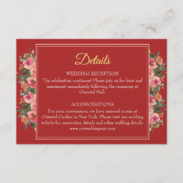 ピンクフローラモダン結婚中国の詳細 エンクロージャーカード