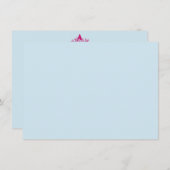 ピンクフローラモノグラム名前をカスタムする文具 ノートカード (正面/裏面)