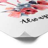 ピンクフローラユニコーンガールズベッドルームウォールアート ポスター (角)