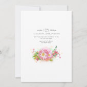 ピンクフローラユニコーンベビーシャワー招待状 招待状 (裏面)