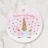 ピンクフローラユニコーンマジカル誕生日 フェイバータグ (裏面)