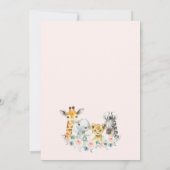 ピンクフローラユーカリプタサファリベイビーシャワー 招待状 (裏面)