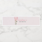 ピンクフローラユーカリプタスバルーンベビーシャワー ペットボトルラベル (シングルラベル)