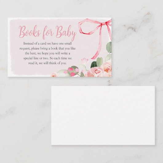 ピンクフローラユーカリプタスバルーンベビーブックベビー エンクロージャーカード (正面/裏面)