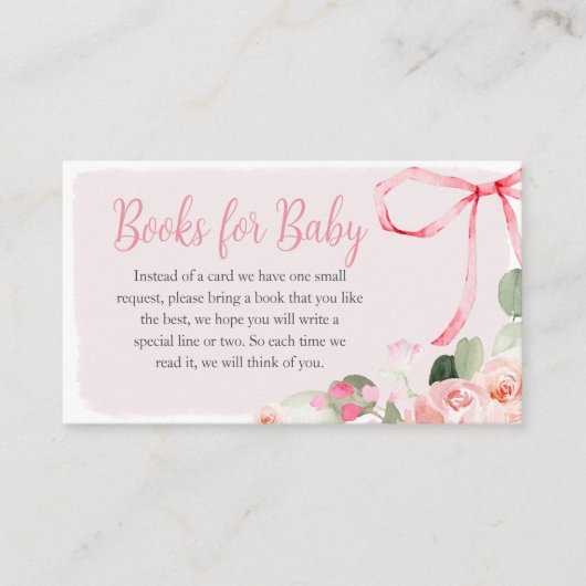 ピンクフローラユーカリプタスバルーンベビーブックベビー エンクロージャーカード (正面)