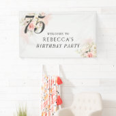 ピンクフローラユーカリプタスボタニカル75誕生日 横断幕 (インサイチュ)