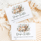 ピンクフローラユーカリプトゥスウッドランドおむつラッフル エンクロージャーカード