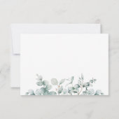 ピンクフローラユーカリ幾何結婚素朴体 出欠カード (裏面)