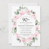 ピンクフローラユーカリ90thバースデーパーティー 招待状 (正面)