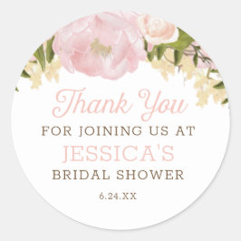 ピンクフローララウンドステッカー ラウンドシール