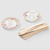 ピンクフローララウンド金ゴールド結婚式 プログラムファン ハンドファン (組立なし)