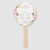 ピンクフローララウンド金ゴールド結婚式 プログラムファン ハンドファン (裏面)