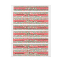 ピンクフローララップのまわりに食品ラベル ラップアラウンド宛名ラベル