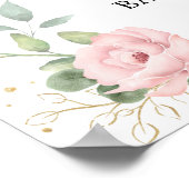 ピンクフローララムイースターガールベビーシャワーウェルカム ポスター (角)