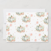 ピンクフローラリトルカボチャ女の子1stバースデーフォト 招待状 (裏面)