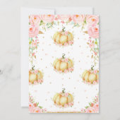 ピンクフローラリトルカボチャ女の子1st最初の誕生日 招待状 (裏面)