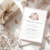 ピンクフローラリトルカボチャ赤ちゃんシャワー 招待状