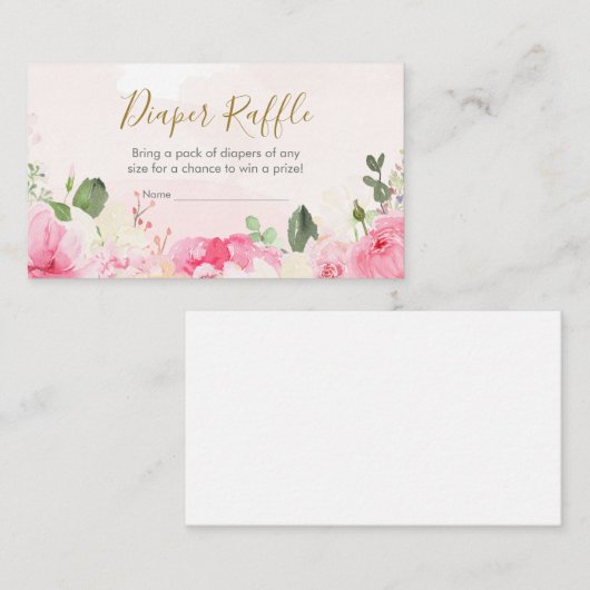 ピンクフローラリトルピーナッツおむつラッフル エンクロージャーカード (正面/裏面)