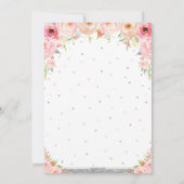 ピンクフローラリトルワン恋しく思ダフル1歳の誕生日 招待状 (裏面)