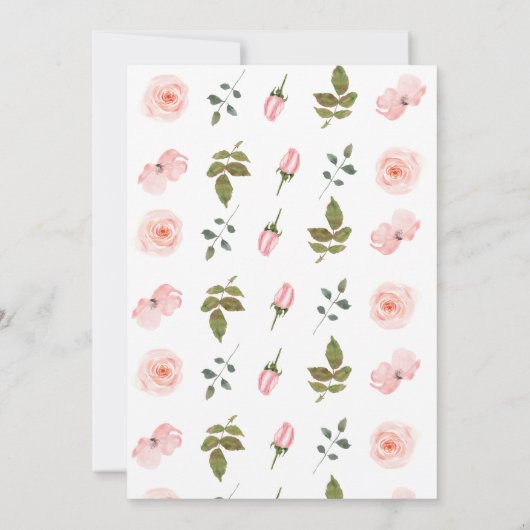 ピンクフローラリトル恋しく思オネダーフル1歳の誕生日 招待状 (裏面)