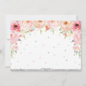 ピンクフローラリトル恋しく思オネダーフル1歳の誕生日 招待状 (裏面)