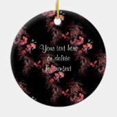 ピンクフローラリボンフォトフレームオーナメント セラミックオーナメント (裏面)