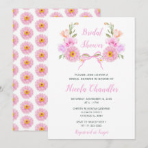 ピンクフローラリボンブライダルシャワー