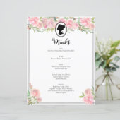 ピンクフローラリージェンシーブライダルシャワーカクテルメニュー (スタンド正面)