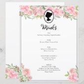 ピンクフローラリージェンシーブライダルシャワーカクテルメニュー (正面/裏面)