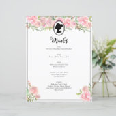 ピンクフローラリージェンシーブライダルシャワーカクテルメニュー (スタンド正面)