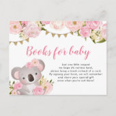 ピンクフローラリースコアラブックスベビー インビテーションポストカード (正面)