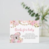 ピンクフローラリースコアラブックスベビー インビテーションポストカード (スタンド正面)