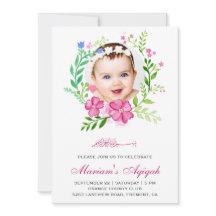 ピンクフローラリースフォトベビーガールAqikah