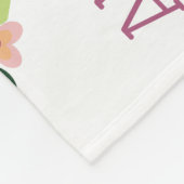 ピンクフローラリースベビーガールマイルストーンブランケット フリースブランケット (角)