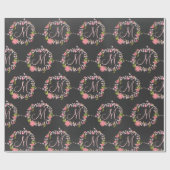 ピンクフローラリースモノグラムM ラッピングペーパー (フラット)