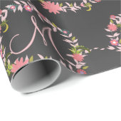 ピンクフローラリースモノグラムM ラッピングペーパー (ロールコーナー)