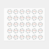 ピンクフローラリース名前をカスタムするイニシャル学校 ラベル (シート)