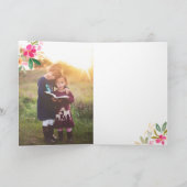 ピンクフローラリース水彩写真母の日 カード (内部)